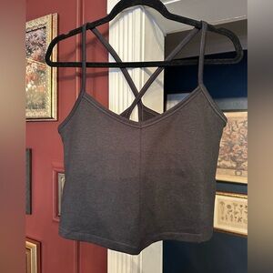 NWOT all in motion Workout Bra Top Charcoal Heather Black Size XXL